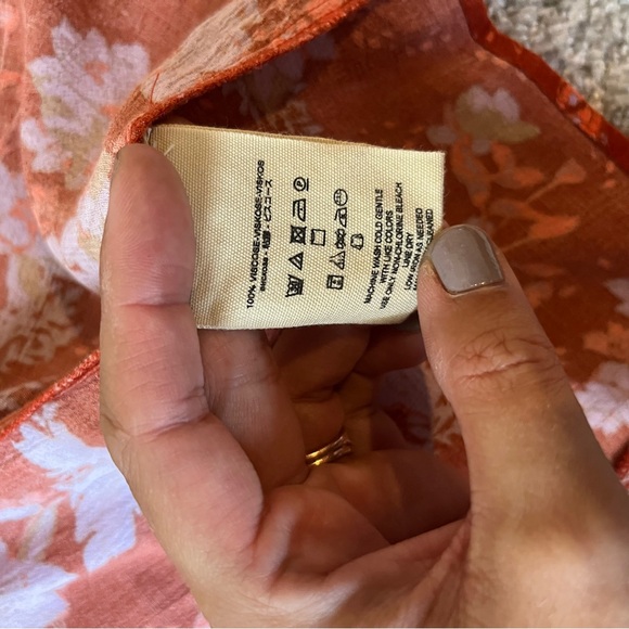 Free People Retro Love Printed button front midi skirt women’s cottagecore fairy - Picture 7 of 12